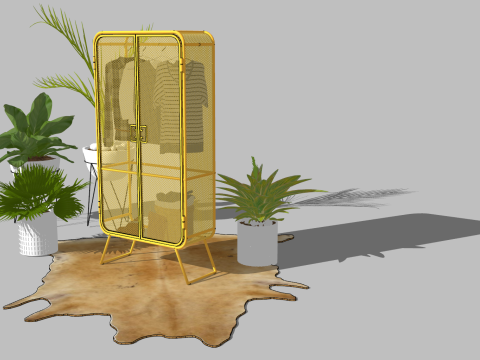 SU-modelset decoratieve componenten voor kledingwinkels 3D Model