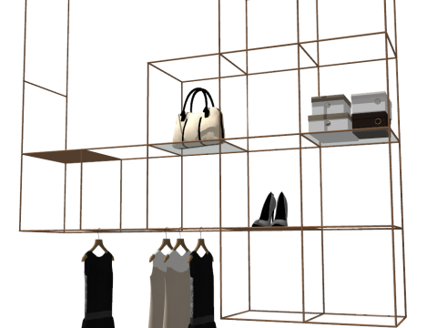 衣料品店シーンでのアクセサリー レイアウト用の SU モデル 3Dモデル