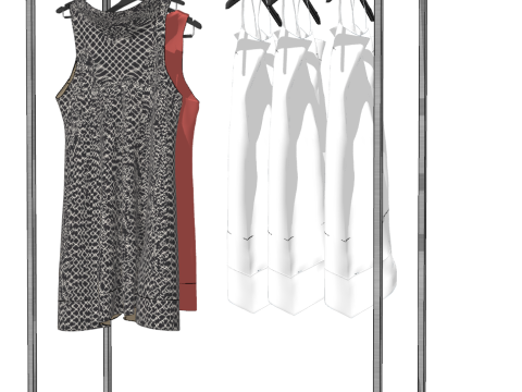 衣料品店シーンでのアクセサリー レイアウト用の SU モデル 3Dモデル