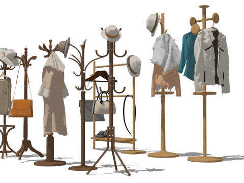 Комплектуючі моделі SU для аксесуарів інтер'єру в магазинах одягу 3D Модель