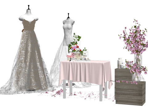 适用于服装店软装饰和配饰的 SU 模型 3D 模型