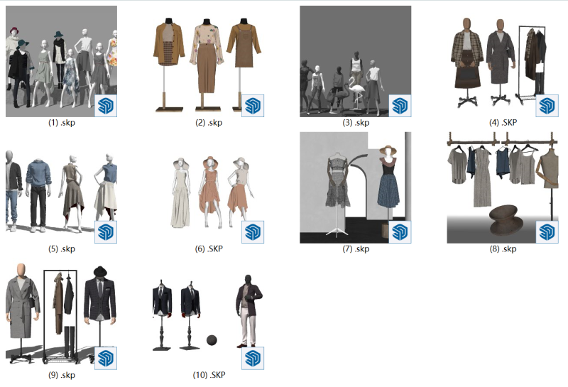 Коллекция моделей SU для оформления и демонстрации магазинов одежды 3D Модель .c4d .max .obj .3ds .fbx .stl .blend