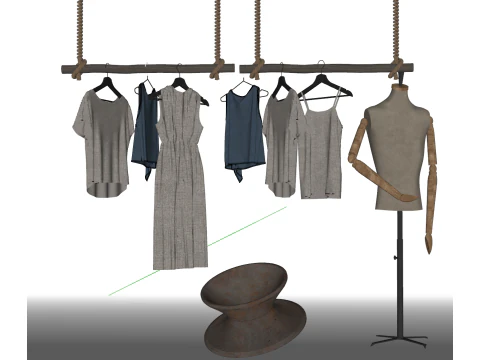 Collection of SU models for clothing store decoration and display 3D Model
