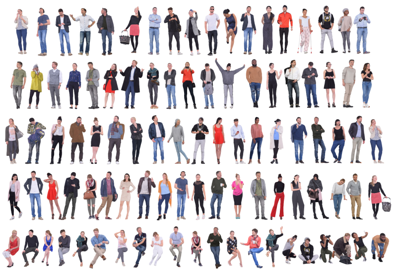 Erkek ve kadın karakterlerin modern karakter kombinasyonu 3D Model .c4d .max .obj .3ds .fbx .stl .blend