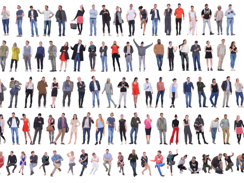 पुरुष और महिला पात्रों का आधुनिक चरित्र संयोजन 3D मॉडल