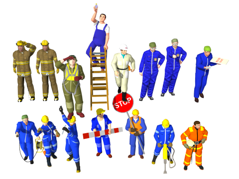 मल्टी प्रोफेशनल चरित्र पात्रों का संग्रह 3D मॉडल