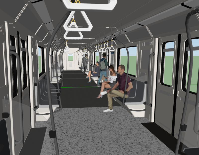 地铁车厢内部空间SketchUp精细模型 3D 模型 .c4d .max .obj .3ds .fbx .stl .blend