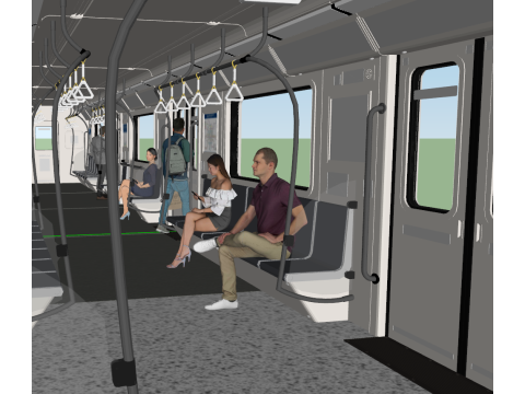 地铁车厢内部空间SketchUp精细模型 3D 模型
