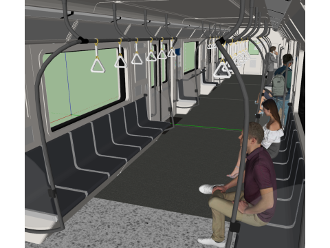 地铁车厢内部空间SketchUp精细模型 3D 模型