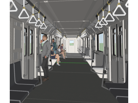 地铁车厢内部空间SketchUp精细模型 3D 模型