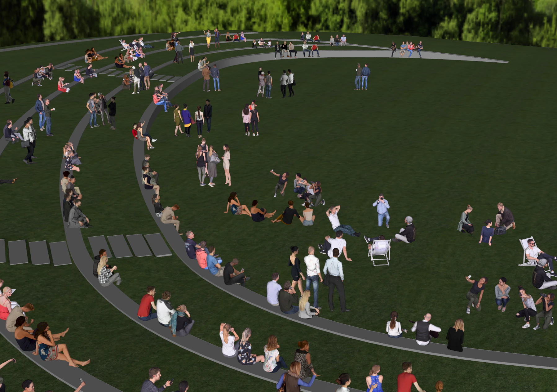 SketchUp Landscape Material for Park Multiplayer Activity Scenes 3D Model .c4d .max .obj .3ds .fbx .stl .blend 