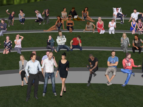 SketchUp Landscape Material for Park Multiplayer Activity Scenes 3D Model