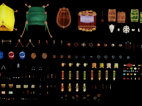 Activos para acampar al aire libre Modelo 3D