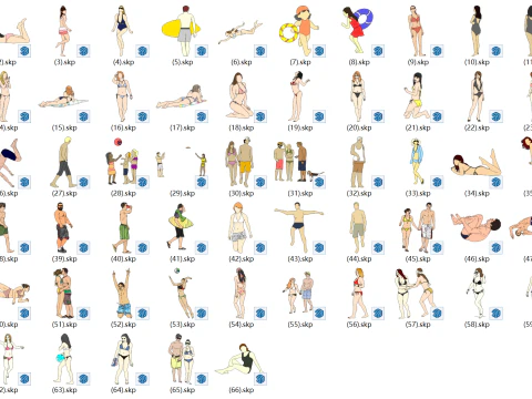 Maillot de bain mod&egrave;le SU personnage 2D Modèle 3D