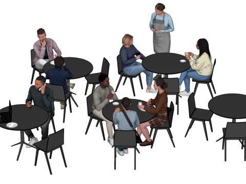 Model SU karakter khusus untuk adegan perjamuan Model 3D