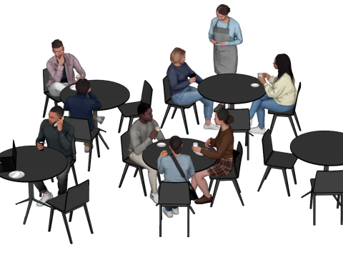 Speciaal karakter SU-model voor banketscènes 3D Model