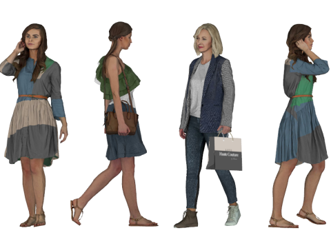 Bibliothèque de modèles SU de pose dynamique de personnage Modèle 3D