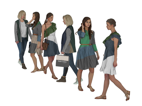 Karakter dynamische pose SU-modelbibliotheek 3D Model