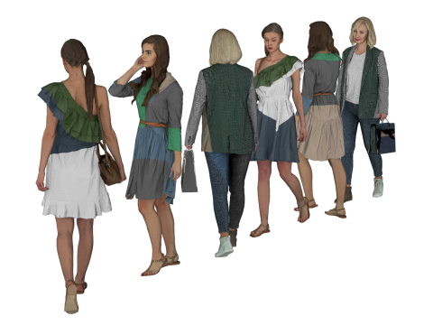 Karakter dynamische pose SU-modelbibliotheek 3D Model