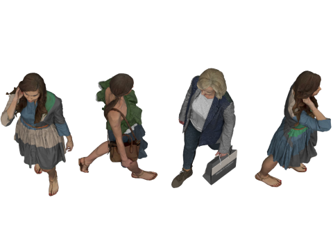 Karakter dynamische pose SU-modelbibliotheek 3D Model