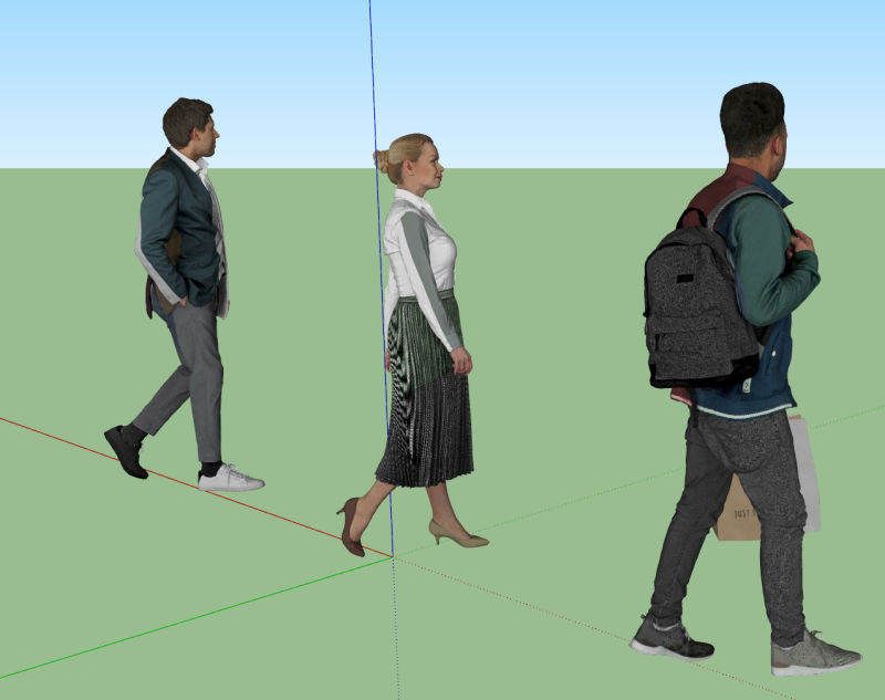 Модель SketchUp с мультидинамической позой персонажа 3D Модель .c4d .max .obj .3ds .fbx .stl .blend 