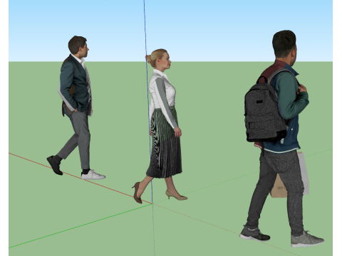 Мультидинамічна модель SketchUp персонажа в позі 3D Модель