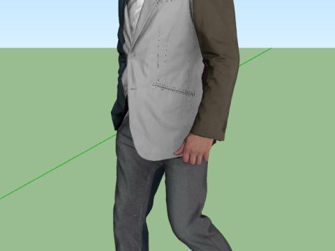 Модель SketchUp с мультидинамической позой персонажа 3D Модель