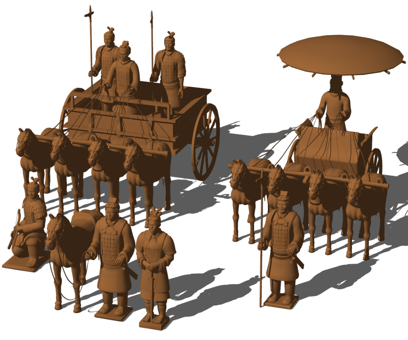 Grand Qin Empire Army, Terra Cotta Savaşçılarının muhteşem SU modeli, kendi dünyasını inşa etmenize yardımcı olur. 3D Model .c4d .max .obj .3ds .fbx .stl .blend