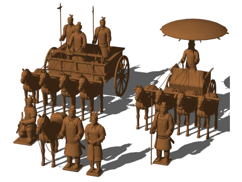 L'Esercito del Grande Impero Qin, il magnifico modello SU dei Guerrieri di Terracotta, ti aiuta a costruire il suo Modello 3D