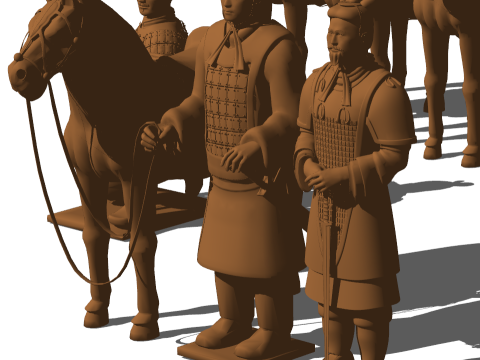 Grand Qin Empire Army, Terra Cotta Savaşçılarının muhteşem SU modeli, kendi dünyasını inşa etmenize yardımcı olur. 3D Model