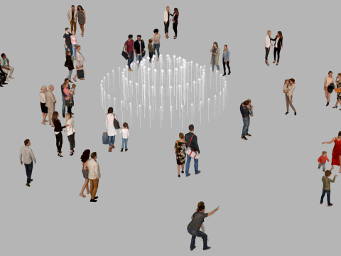 Çeşme Meydanı ve Kalabalık Etkinlik Alanı SU Tasarım Şeması Modeli 3D Model