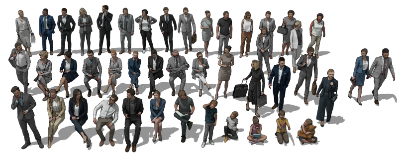 रिच एक्शन पोस्चर एसयू कैरेक्टर मॉडल सेट 3D मॉडल .c4d .max .obj .3ds .fbx .stl .blend