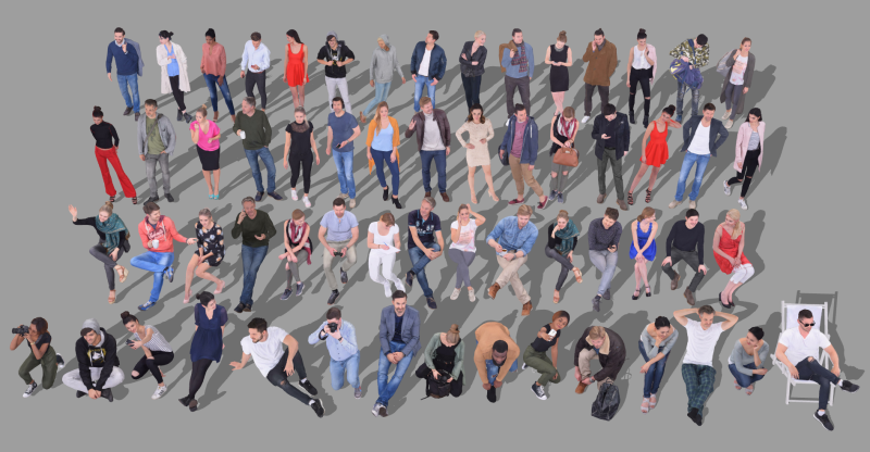 SketchUp Character Model Pose Collection Toepassingsoplossingen voor meerdere scènes 3D Model .c4d .max .obj .3ds .fbx .stl .blend 