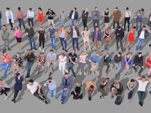 SketchUp Character Model Pose Collection Multi-Szenen-Anwendungslösungen 3D Modell