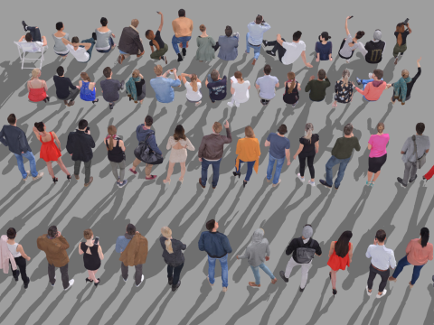 SketchUp Character Model Pose Collection Toepassingsoplossingen voor meerdere scènes 3D Model