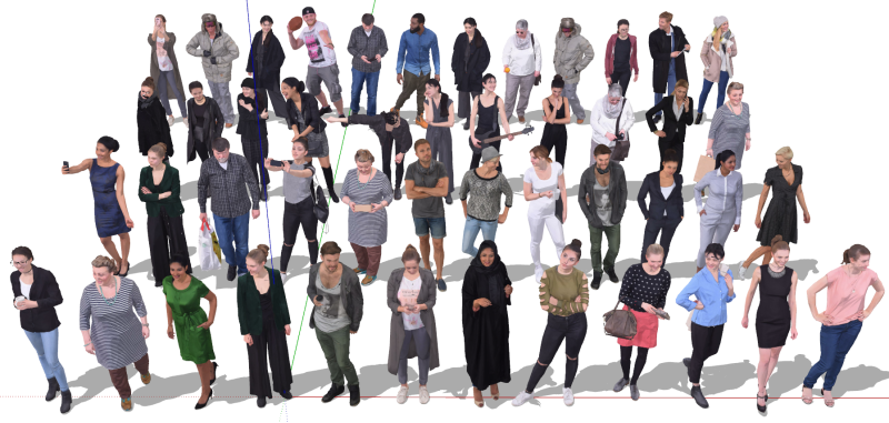 Доступ к полной коллекции моделей поз персонажей в SketchUp одним щелчком мыши. 3D Модель .c4d .max .obj .3ds .fbx .stl .blend 