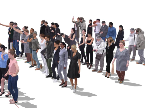 One click access SketchUp complete collection of character pose models 3D Model