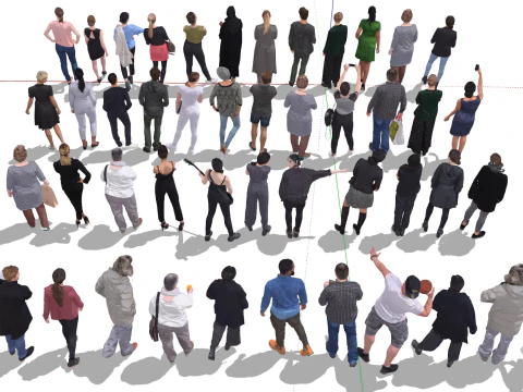 One click access SketchUp complete collection of character pose models 3D Model
