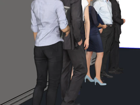 Urban white-collar workers a collection of office and lifestyle character postures 3D Model