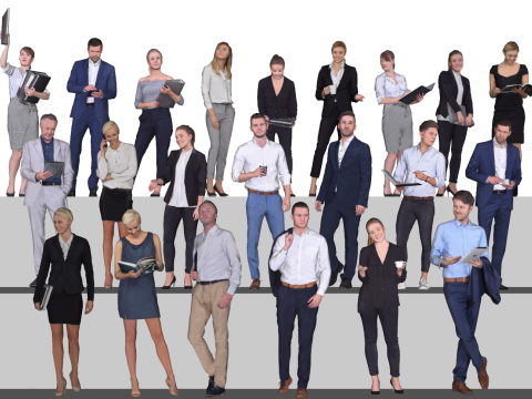 स्केचअप बिजनेस ऑफिस चरित्र मॉडल संग्रह 3D मॉडल