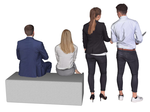 Bibliothèque de postures dynamiques des personnages de bureau Modèle 3D