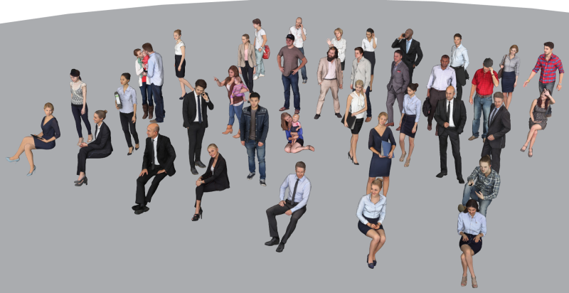 Многомасштабная библиотека моделей позы персонажей SketchUp 3D Модель .c4d .max .obj .3ds .fbx .stl .blend 