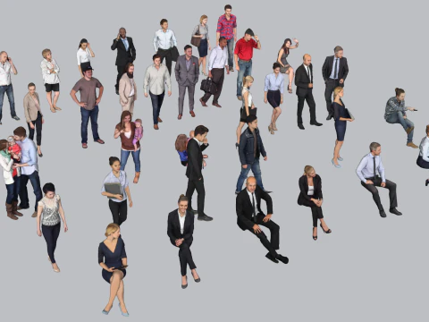 Multi scale character pose SketchUp model library 3D Model