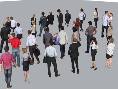 Multi scale character pose SketchUp model library 3D Model