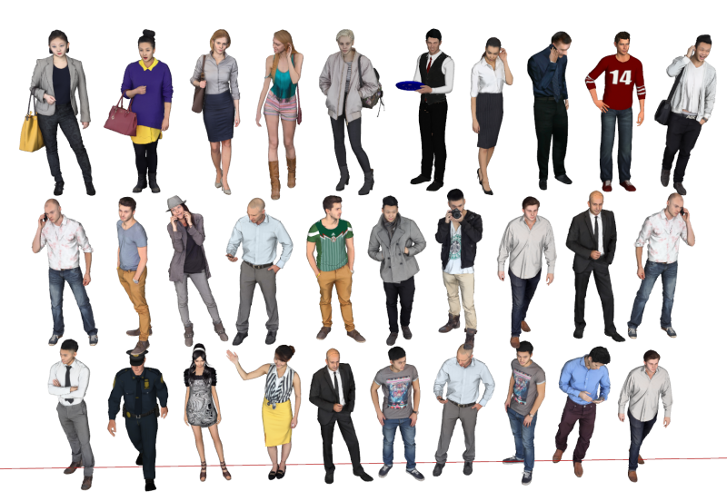 Paket satu klik pose karakter siap pakai Model 3D .c4d .max .obj .3ds .fbx .stl .blend