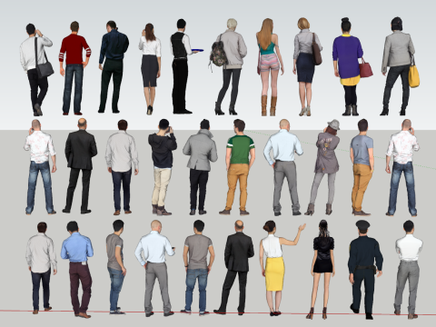 Paket satu klik pose karakter siap pakai Model 3D