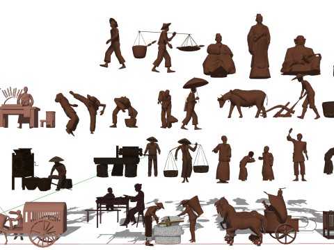 Biblioteca de recursos de escultura do SketchUp de cultura tradicional Modelo 3D