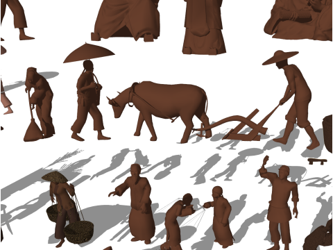 Traditional Culture SketchUp Sculpture Asset Library 3D Model