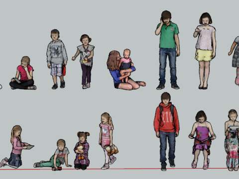 Бібліотека компонентів SketchUp для дитячої постави 3D Модель