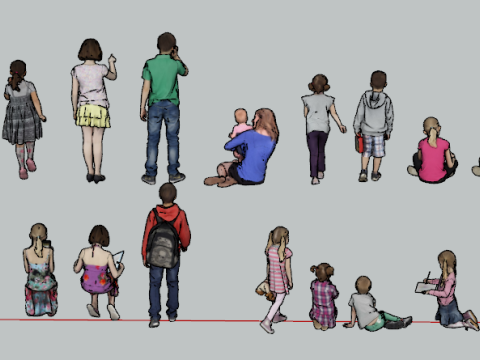 Бібліотека компонентів SketchUp для дитячої постави 3D Модель